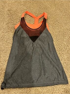 Under Armour Gray Tank with Bright Orange Racerback